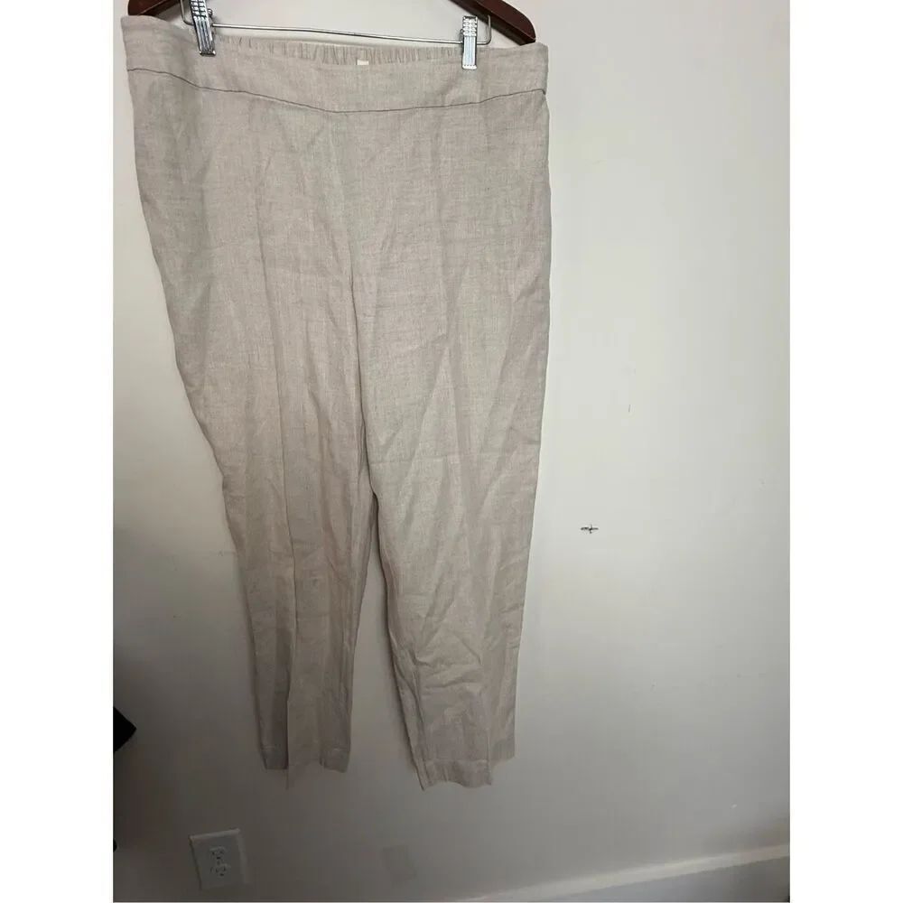 Eileen Fisher 100% Organic Linen Pull on Pants Large Sustainable Beach Coastal R